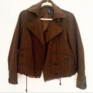 GAP Brown Frilled Bomber Jacket
